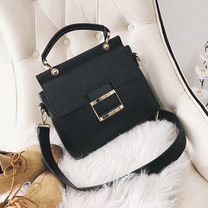 Women Solid Color Frosting PU Square PU Bag