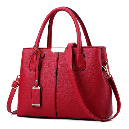 Woman Fashion Lychee Pattern Solid Color Square Tote Bag